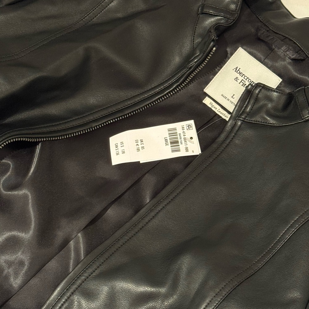 Abercrombie Slim Zip Up Leather Jacket - Picture 2 of 4